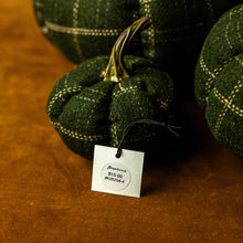 Load image into Gallery viewer, Green and Tan Plaid Decorative Pumpkins