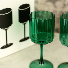 Load image into Gallery viewer, Fazeek Wave Teal Wine Glasses