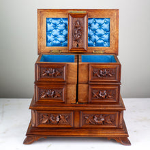 Load image into Gallery viewer, German Black Forest Carved Jewelry Box with Bird Motif, 1880s