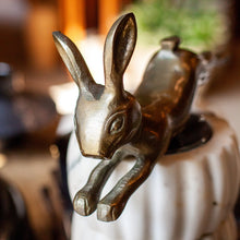 Load image into Gallery viewer, Cast Aluminum Rabbit with Antique Brass Finish