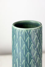 Load image into Gallery viewer, Rörstrand Eterna Green Cylinder Vase 8.5" - 1964 - Gunnar Nylund