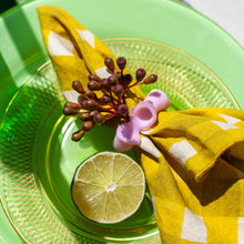 Load image into Gallery viewer, Yellow Cross-Hatch Napkin, Set of 4