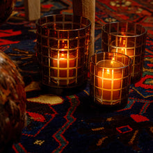 Load image into Gallery viewer, Brown Glass Pane Etched Votive