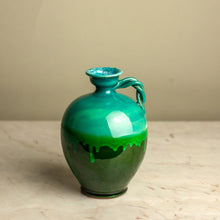 Load image into Gallery viewer, Pietra Handmade Ionian Blue & Green Drip Bud Vase with Handle