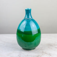 Load image into Gallery viewer, Pietra Handmade Ionian Blue & Green Ombre Oliere Vase