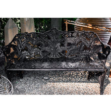 Load image into Gallery viewer, Black Fern Motif Iron Bench, Set Of 2