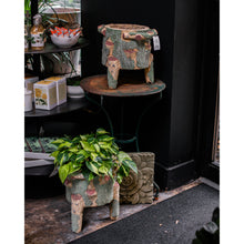 Load image into Gallery viewer, Pair of 1920s French Faux Bois Painted Trunk Planters with Legs