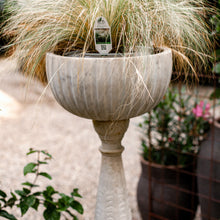 Load image into Gallery viewer, Italian Carved Marble Bowl W/scalloped Font On Pedestal