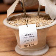 Load image into Gallery viewer, Tommy Mitchell Double Stemmed White Hollyhock Sculpture in Pot