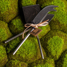 Load image into Gallery viewer, Cheese Set, Etched and Hammered, Stainless