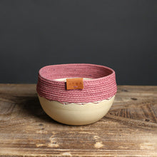Load image into Gallery viewer, Ceramic and Cotton Rope Cachepots