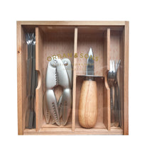 Load image into Gallery viewer, Orban & Sons Seafood Set with Cracker in Wooden Box with Acrylic Lid