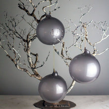 Load image into Gallery viewer, Gray Pearl Glass Ornaments, set of 3
