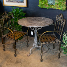 Load image into Gallery viewer, 19th Century French Marble and Iron Bistro Table
