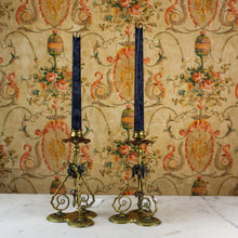 Load image into Gallery viewer, 1880s Brass Candlestick Pair, 9.5&quot; tall

