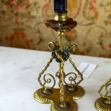 Load image into Gallery viewer, 1880s Brass Candlestick Pair, 9.5&quot; tall
