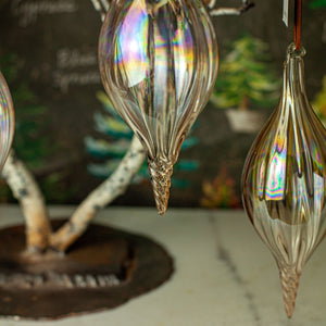 Iridescent Glass Ornaments, set of 3