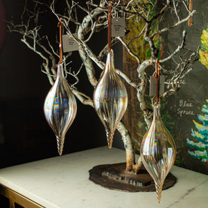 Iridescent Glass Ornaments, set of 3