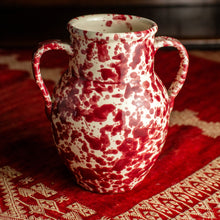 Load image into Gallery viewer, Pietra Handmade Two Handled  Bordeaux Splatter Puglian Vase
