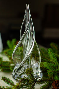 Simon Pearce Spiral 4-Sided Glass Tree, 12"