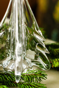 Simon Pearce Vermont Twist Glass Evergreen Tree, 18"