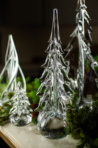 Simon Pearce 5-Sided Glass Evergreen Tree, 14"