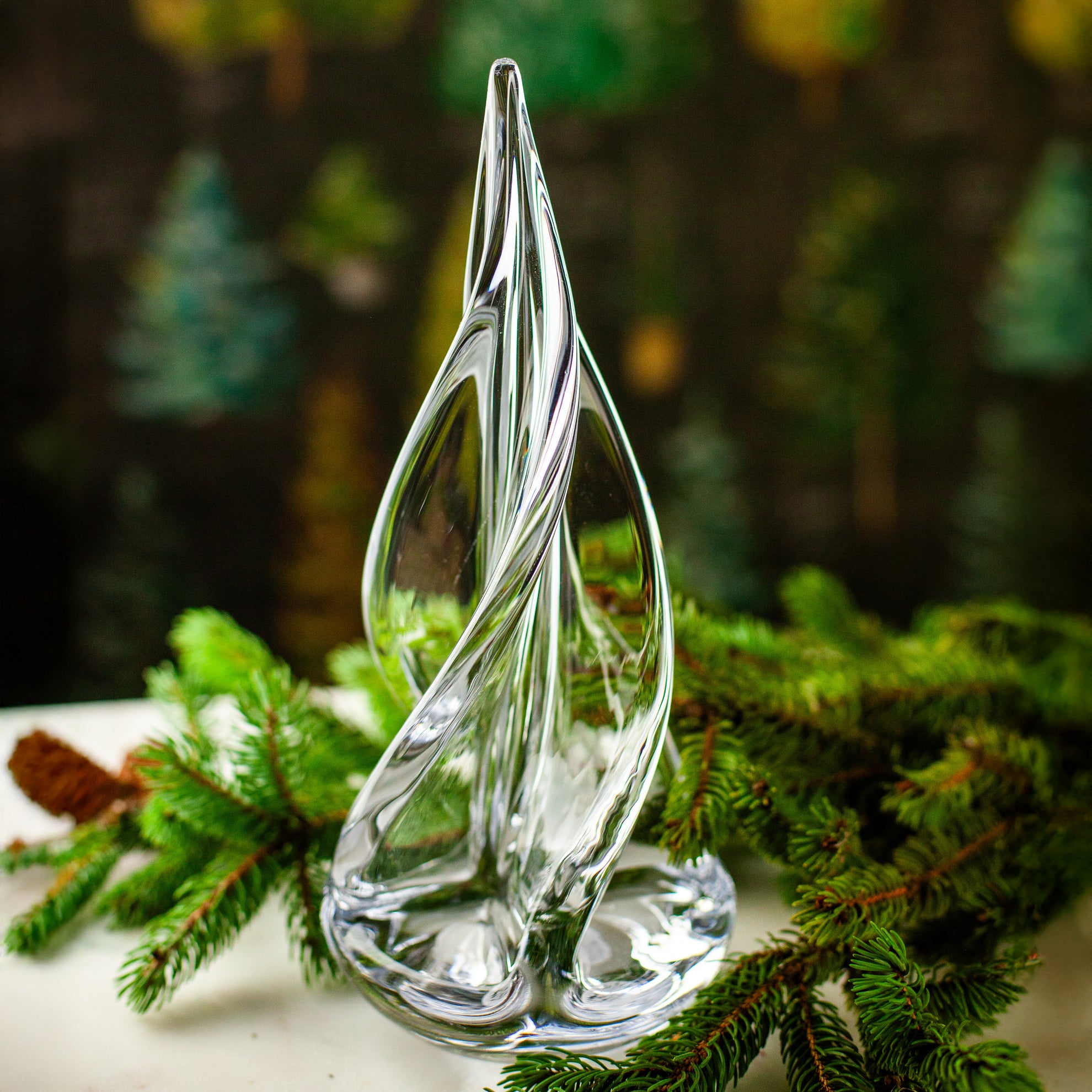 Simon Pearce Spiral 4-Sided Glass Tree, 12