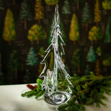 Load image into Gallery viewer, Simon Pearce Vermont Twist Glass Evergreen Tree, 18&quot;
