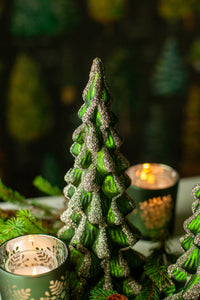 Glass Tree w/ Glitter, 10"