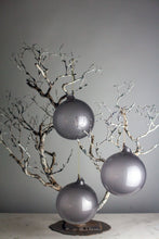 Load image into Gallery viewer, Gray Pearl Glass Ornaments, set of 3
