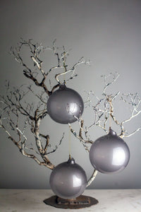 Gray Pearl Glass Ornaments, set of 3