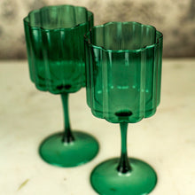 Load image into Gallery viewer, Fazeek Wave Teal Wine Glasses

