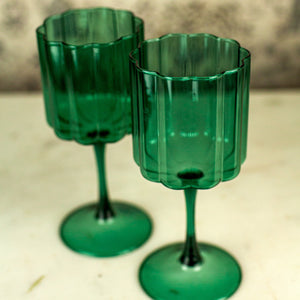 Fazeek Wave Teal Wine Glasses