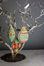 Load image into Gallery viewer, Cotton Beaded Ornaments, set of 3
