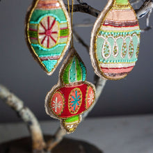 Load image into Gallery viewer, Cotton Beaded Ornaments, set of 3
