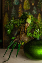 Load image into Gallery viewer, Green Tail Feather Bird Ornament

