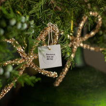 Load image into Gallery viewer, Gold Metal Rhinestone Bow Ornament, Set of 3
