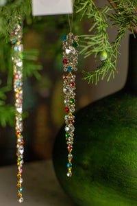 Multi-Color Jeweled Icicle Ornament, Set of 3