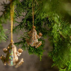 Rhinestone Frog Ornament, Set of 3