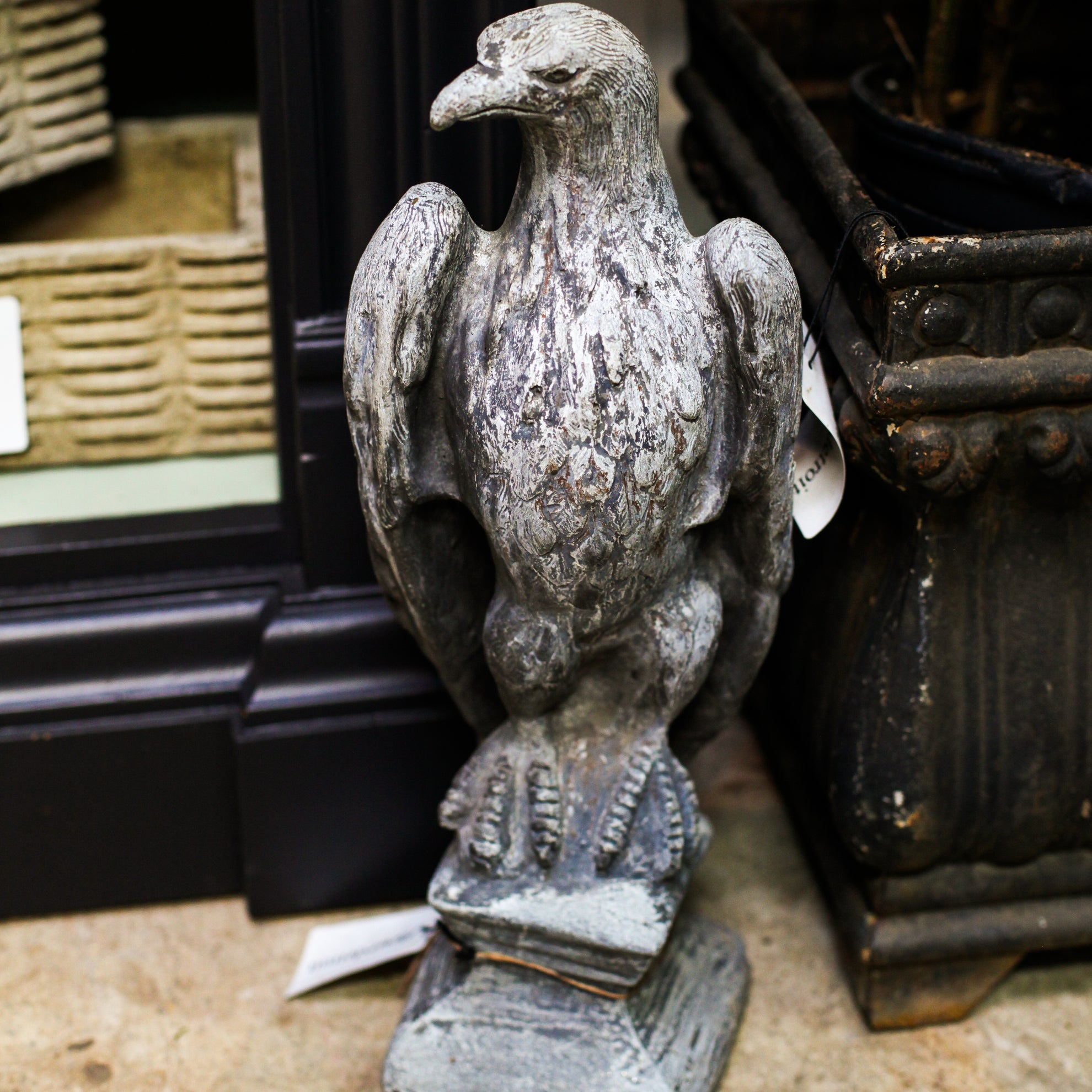 19th C. Pair of English Lead Eagle Statues