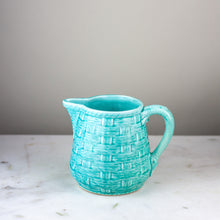 Load image into Gallery viewer, Turquoise Basketweave Pitcher, Early 20th Century
