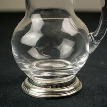 Load image into Gallery viewer, Glass and Pewter Pitcher, Handcrafted in Italy, Half Liter
