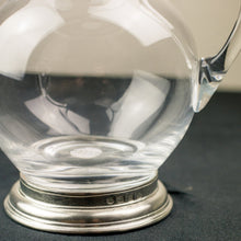 Load image into Gallery viewer, Glass Pitcher with Pewter Detail, Handcrafted in Italy, 1.5 Liter
