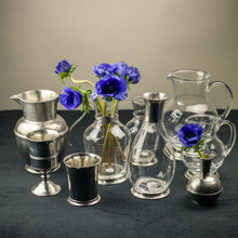 Load image into Gallery viewer, Wine or Floral Liter Carafe, Crystal Glass with Pewter, Handcrafted in Italy
