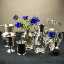 Load image into Gallery viewer, Glass and Pewter Pitcher, Handcrafted in Italy, Half Liter

