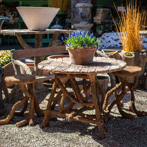 Vintage Cast Iron and Marble Bistro Table