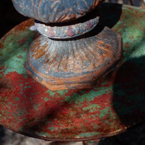 French Red Iron Bistro Table, c. 1920