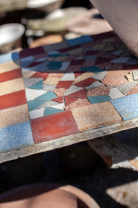 Faux Bois Bar Table with Tile Top, Antique, France