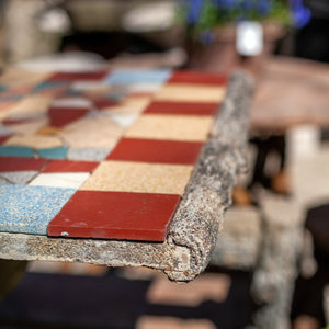 Faux Bois Bar Table with Tile Top, Antique, France