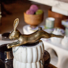 Load image into Gallery viewer, Cast Aluminum Rabbit with Antique Brass Finish
